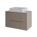 Тумба под раковину подвесная Topline FLIPTUS70L-4500W 70см с раковиной цвет Латте матовый