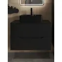 Тумба с раковиной подвесная Topline FLIPTUS80B-1475B 80 см цвет черный матовый