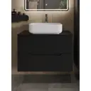 Тумба с раковиной подвесная Topline FLIPTUS80B-5500W 80 см цвет черный матовый