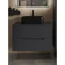 Тумба с раковиной подвесная Topline FLIPTUS80G-2460B 80 см цвет графит матовый