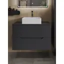 Тумба с раковиной подвесная Topline FLIPTUS80G-4405W 80 см цвет графит/белый