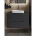 Тумба с раковиной подвесная Topline FLIPTUS80G-7500W 80 см цвет графит матовый