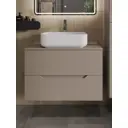 Тумба с раковиной подвесная Topline FLIPTUS80L-5500W 80 см цвет латте матовый