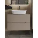 Тумба с раковиной подвесная Topline FLIPTUS80L-8500W 80 см цвет латте матовый