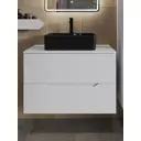 Тумба с раковиной подвесная Topline FLIPTUS80W-1475B 80 см цвет белый матовый