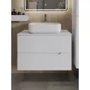 Тумба с раковиной подвесная Topline FLIPTUS80W-5500W 80 см цвет белый матовый