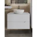 Тумба с раковиной подвесная Topline FLIPTUS80W-7420W 80 см цвет белый