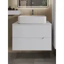 Тумба с раковиной подвесная Topline FLIPTUS80W-7600W 80 см цвет белый