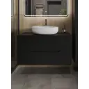 Тумба с раковиной подвесная Topline FLIPTUS100B-5520W 100 см цвет черный матовый