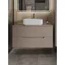 Тумба с раковиной подвесная Topline FLIPTUS100L-5500W 100 см цвет латте матовый