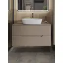 Тумба с раковиной подвесная Topline FLIPTUS100L-8500W 100 см цвет латте матовый