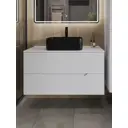 Тумба с раковиной подвесная Topline FLIPTUS100W-2460B 100 см цвет белый/черный