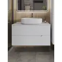 Тумба с раковиной подвесная Topline FLIPTUS100W-8600W 100 см цвет белый матовый