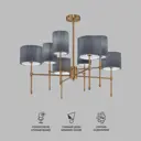 Люстра потолочная Eurosvet 60162/8 A065666 8 ламп 14 м² цвет латунь