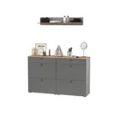 Комплект мебели для прихожей Mobi Остин пр-66 160x160x42 см ЛДСП цвет серый графит/дуб крафт золотой