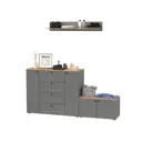 Комплект мебели для прихожей Mobi Остин пр-67 200x160x42 см ЛДСП цвет серый графит/дуб крафт золотой