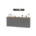 Комплект мебели для прихожей Mobi Остин пр-70 240x160x42 см ЛДСП цвет серый графит/дуб крафт золотой