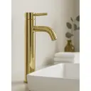 Смеситель для раковины Himixer 1102231BGBGl PVD на столешницу однорычажный высокий цвет золото