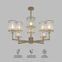 Люстра потолочная EUROSVET 60144/8 Inari 8 ламп 14 м² цвет золото/прозрачный