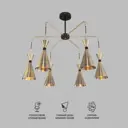 Люстра с плафонами BOGATE'S 3166 латунь черный