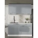 Кухонный гарнитур Невада Mebiplex 160x217.8x60 см ЛДСП цвет светло-серый