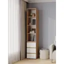 Стеллаж с полками Стендмебель Хелен 40x210x46 см нагрузка до 5 кг ЛДСП цвет белый/дуб крафт золотой