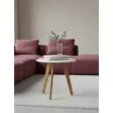 Журнальный столик круглый Wissar Модель 12 50x50x48 см белый/дуб