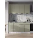 Кухонный гарнитур Тунис Mebiplex Ут-00156832 160x217.8x60 см ЛДСП цвет серо-зеленый.