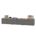 Обувница Mobi Остин 3х13.257-ГЗ 240x44x42 см 6 полок ЛДСП цвет белый шагрень/дуб крафт золотой