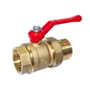 Кран шаровой с американкой прямой Галлоп 222 Стандарт DN32 PN16 1 1/4" ВР-НР латунь ручка рычаг 0103174_НСК