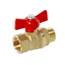 Кран шаровой прямой Галлоп 231 Стандарт DN15 PN40 1/2" ВР-НР латунь ручка бабочка 0107165_НСК