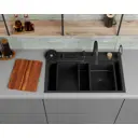 Мойка для кухни D&k 75x46 см глубина чаши 22 см нержавеющая сталь aisi 304 цвет черный