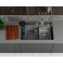 Мойка для кухни D&k 75x46 см глубина чаши 22 см нержавеющая сталь aisi 304 цвет сатин