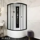 Душевая кабина Parly BETT B921 высокий поддон 90x90 профиль черный стекло матовое