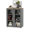 Тумба-витрина Остин 16.394.01 80x42x99 см ЛДСП цвет серый графит/дуб крафт золотой