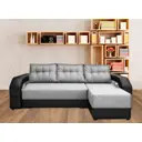 Диван раскладной Meblines Манчестер угловой с подсветкой 250x85x157 см рогожка цвет рогожка бежевый/коричневый