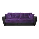 Диван раскладной Meblines Амстердам люкс 11 235x100x110 см велюр цвет фиолетовый/черный