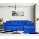 Диван раскладной Meblines Амстердам 245x87x157 см велюр цвет синий