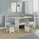 Флорида Кухонный уголок (Дуб крафт белый/Микровелюр Wellmart Silver)