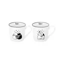 Набор кружек 2 шт 390 мл Elan Gallery Влюбленные котики фарфор цвет черный/белый