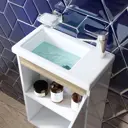 Тумба под раковину подвесная Am.pm Brava M88-FSX0451WG-WCC0452WG64 45см с раковиной цвет Белый