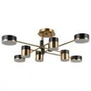 Люстра потолочная светодиодная Gerhort Modern G61420/8brs+mbk mbk+brs 15 м² желтый свет цвет бронза/черный матовый