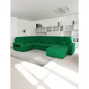 Диван модульный Yorcom Майами-4 350x97x187 см велюр цвет тёмно-зелёный