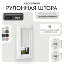 Рулонная штора блэкаут Унистайл RKRBLBEL040155, 40x155 см, цвет белый