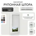 Рулонная штора блэкаут Унистайл RKRBLBEL070180, 70x180 см, цвет белый