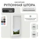 Рулонная штора блэкаут Унистайл RKRBLBEL070195, 70x195 см, цвет белый