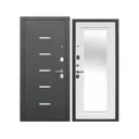 Входная дверь Superlock SL-7 левый 205x96см цвет антик серебро/белый ясень с зеркалом