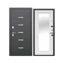 Входная дверь Superlock SL-7 правый 205x96см цвет антик серебро/белый ясень с зеркалом