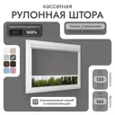 Рулонная штора Унистайл Унистайл кассетная рулонная штора - Блэкаут 120x165 см цвет серый