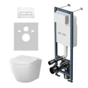 Инсталляция с подвесным унитазом Am.pm Mood SimpleFix IS114301.841900mp с сиденьем микролифт и клавишей M белый глянцевый